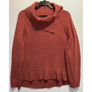 FOIL Coral Split Collar Turtleneck Sweater  Made of Merino Wool. Size L
